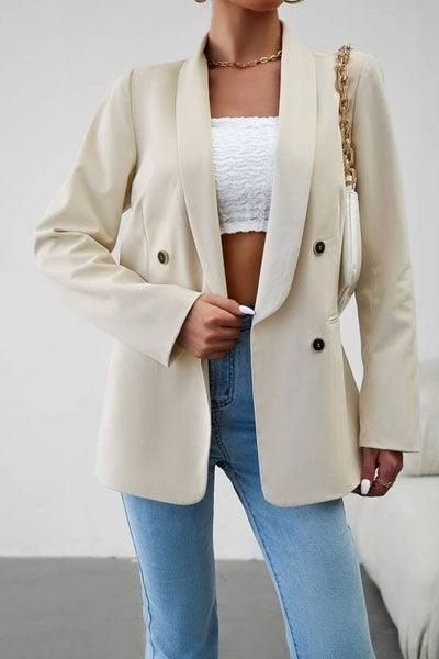 Womens Casual Blazers Open Front Long Sleeve Lapel - Modestly Vogue 